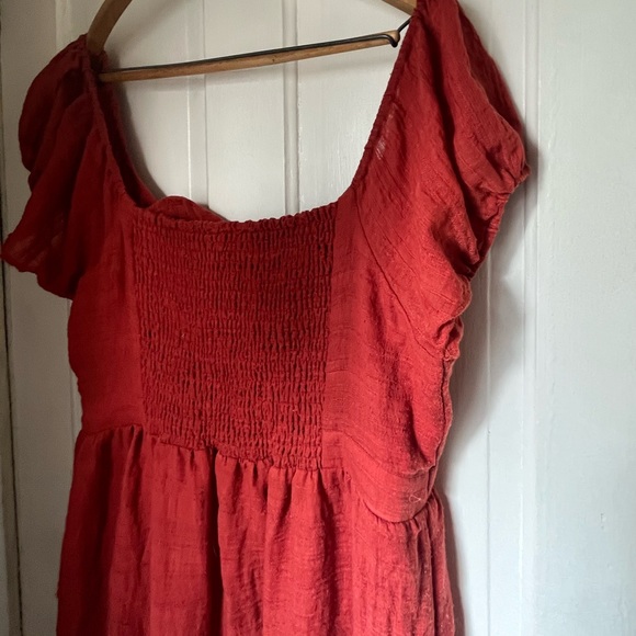 Abound Tie Front peek a boo peasant dress - Picture 6 of 8